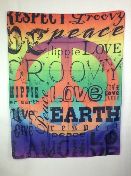 Earthbound Trading Fabric Poster Peace & Love 40" x 30" - Picture 1 of 3
